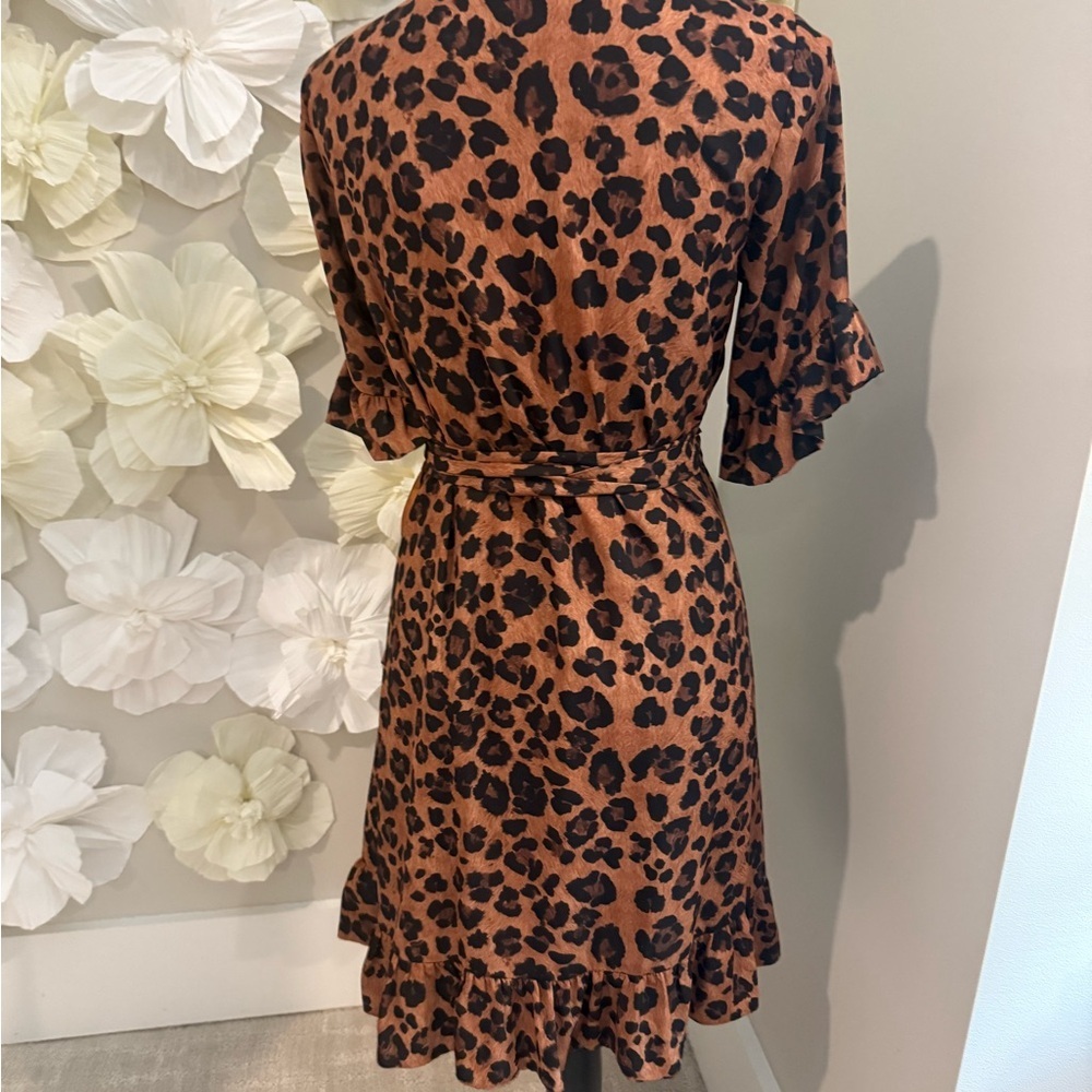 Gianni Bini Animal Print Ruffle‎ Mini Dress - Picture 6 of 7